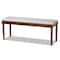 Baxton Studio Giovanni Grey Upholstered and Walnut Wood Dining Bench 171-10926 - alternate 1